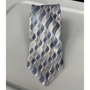 Stacy Adams Signature Men's 4" Hand Made Silk Tie Silver Blue Classic Office